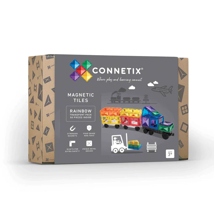 Connetix Tiles Rainbow 50 Piece Transport Pack
