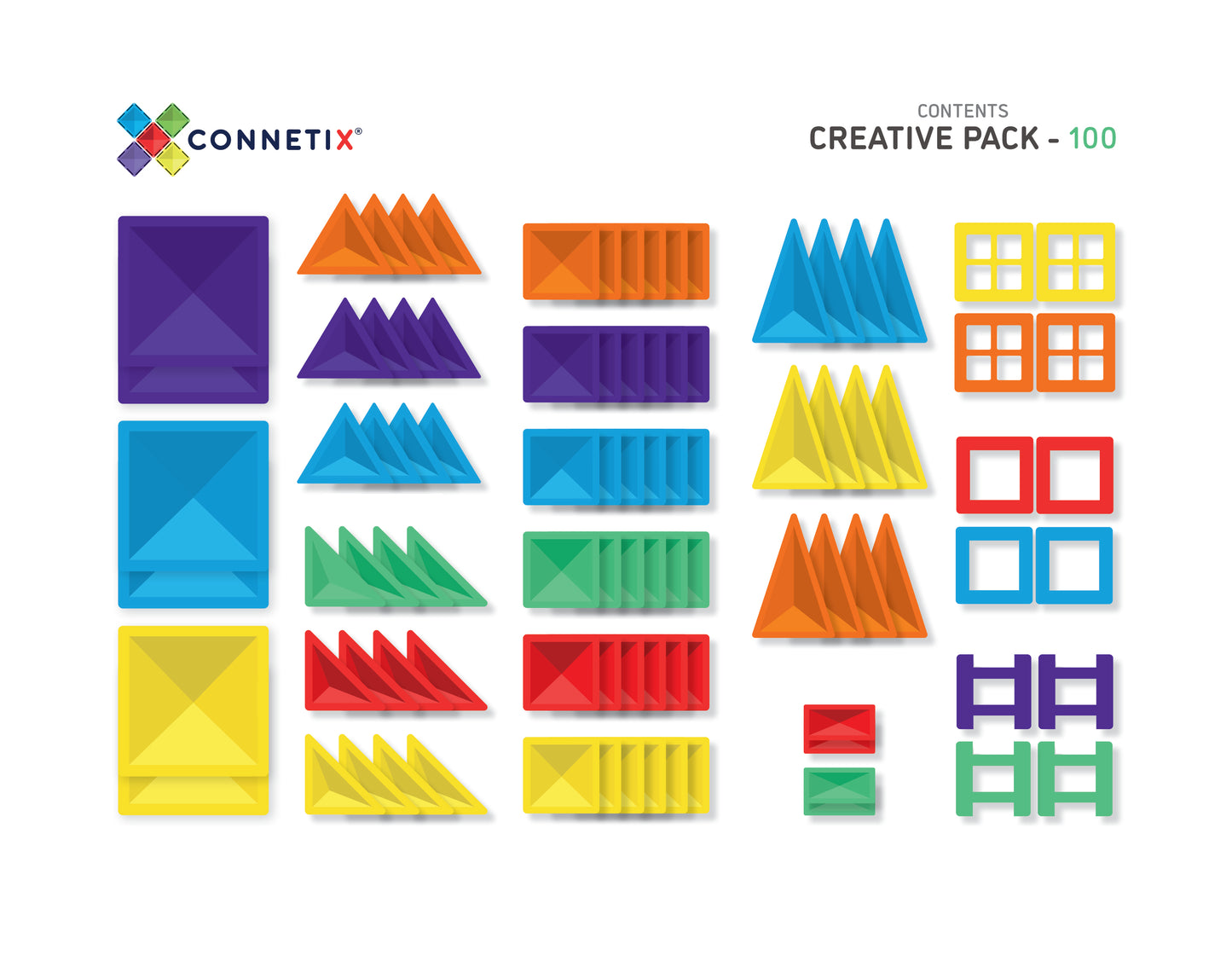100 Piece Creative Pack- Rainbow