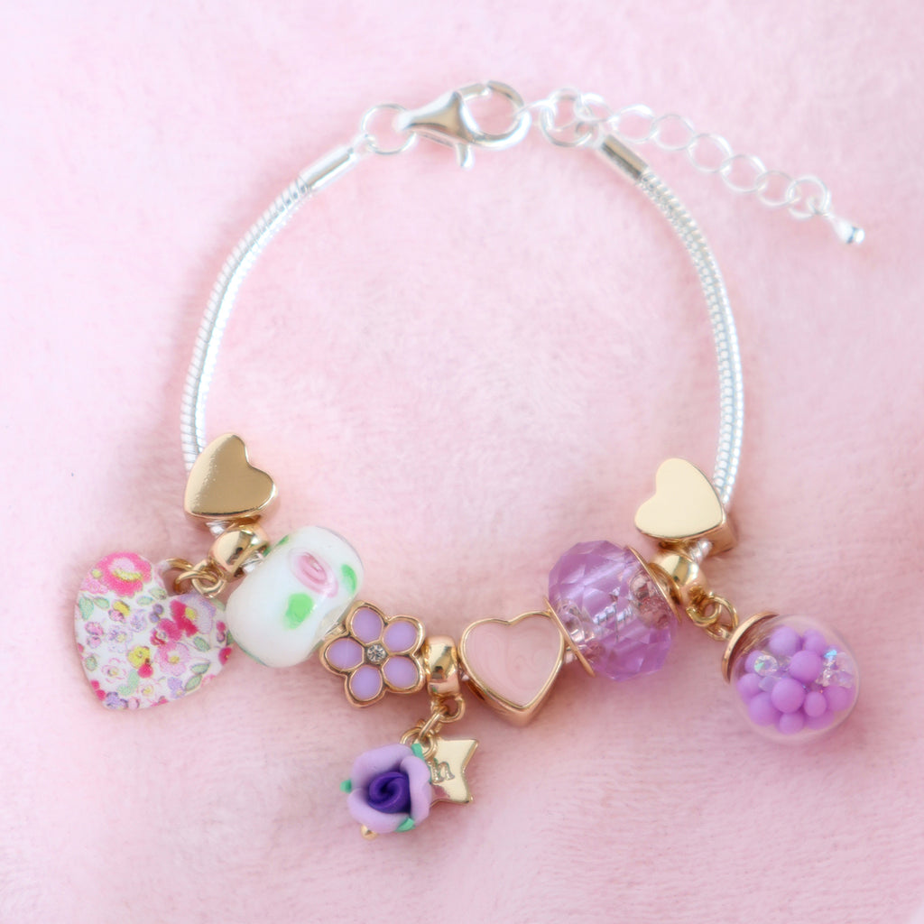 Purple Petite Fleur Violette Charm Bracelet