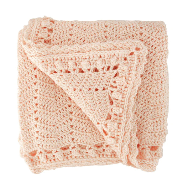 OB Designs- Crochet Baby Blanket- Peach