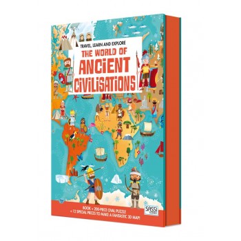 Travel, Learn and Explore - Book and 3D Puzzle Set - World of Ancient Civilisations, 200 pcs