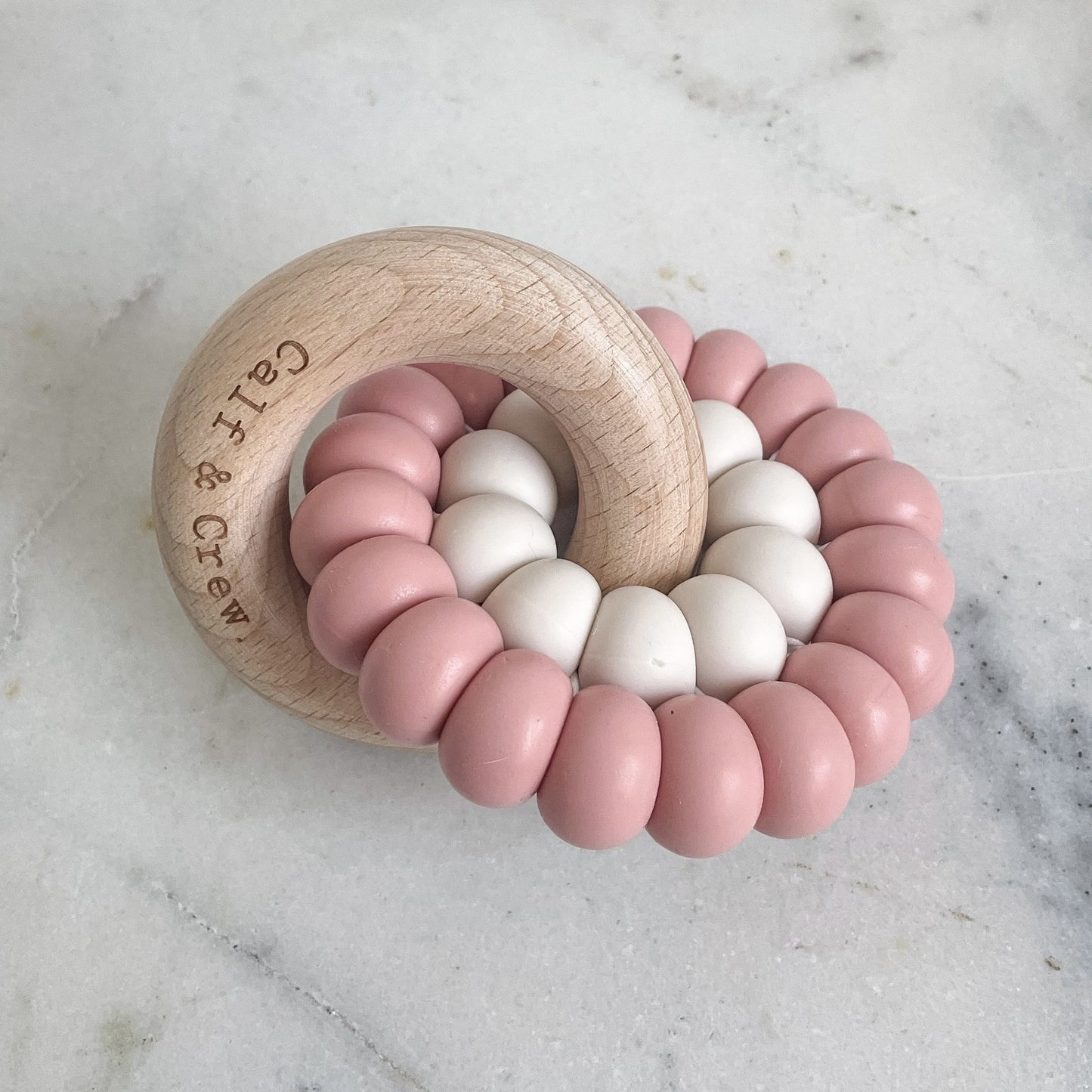 Double Silicone Ring Teether- Blush