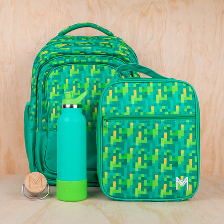 MontiiCo Large Insulated Lunch Bag - Pixels