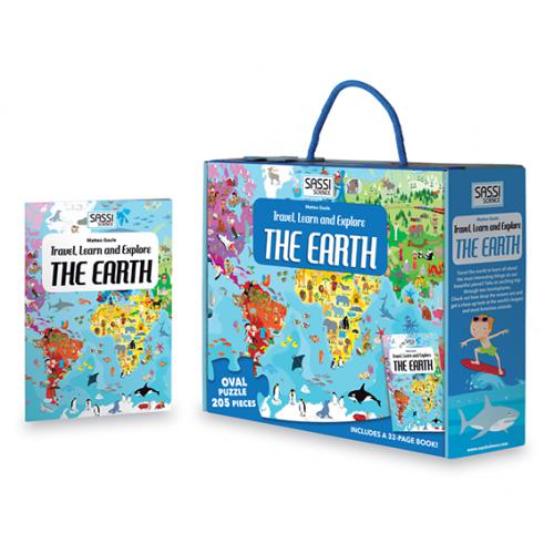 Sassi Travel Learn & Explore - The Earth Puzzle & Book Set - 205 PCS